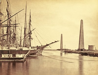 Entrada al Canal de Suez en Port Said, c.1856 de Francis Frith